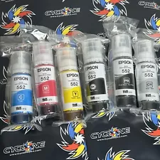 SALE!!! NEW GENUINE Epson 552 Claria Ink 6-Bottle Set - ET-8500 8550 CMYK-PB-GY