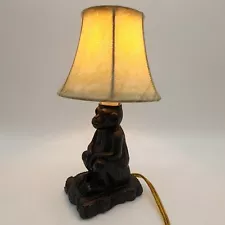 Vintage Sitting Monkey Table Lamp with Shade