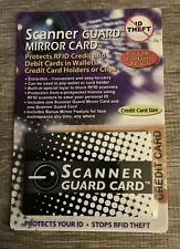 Scanner Guard Card Mirror Blocks RFID Protects Credit/Debit Cards Wallet 2 per