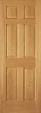 Prehung Red Oak 6 Panel Traditional Raised Stain Grade Solid Core Interior Doors