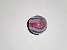 Antique Vintage 5/8" German Shrunk-en Red Blue Onionskin Swirl Handmade Marble