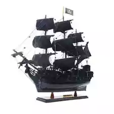 Black Pearl Pirate Ship Small | Handcrafted Solid Wooden Ship Model W/ Bowsprit