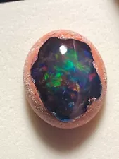 12.12 ct Natural Loose Mexican Black Opal Gemstone