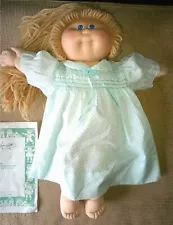 VINTAGE 1980s CABBAGE PATCH KIDS DOLL Blonde Hair Blue Eyes