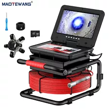 Sewer Drain Inspection Camera Pipe Endoscope 30M Meter Counter 10" Video Camera