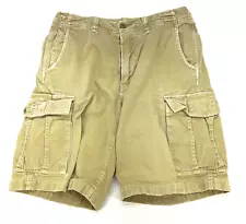 American Eagle Style.01977 Zip Flat Front Drawstring Cargo Shorts Men’s 30 Gold