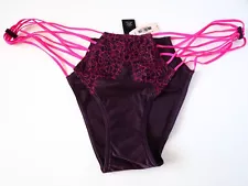 NEW Victoria's Secret VTG 2014 Cheekini Strappy Satin String Bikini Panty LARGE