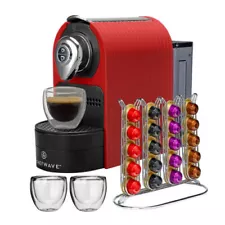 ChefWave Espresso Machine for Nespresso Compatible Capsule Holder Cups -Red