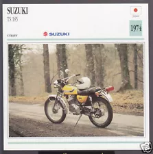 1974 Suzuki TS 185cc (183cc) Japan Trail Bike Motorcycle Photo Spec Info Card