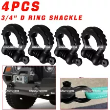 4x D-Ring Shackles + Isolator Washer Silencer Clevis 3/4" 4.75T Off-Road SUV 4WD