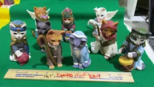 10 PC Hawthorne Village Purr-fect Christmas Pageant Nativity Set ATTN Cat Lovers