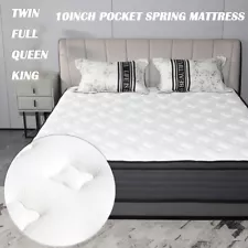 10inch Pocket Spring Mattress Twin Full Queen King Sponge Breathable Sleeping