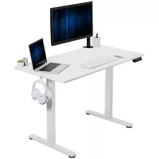 USED VIVO White 44"x 24" Electric Sit Stand Desk, Height Adjustable Workstation