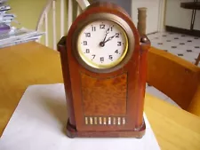 Vintage wooden cased mantel time-piece dating from 1930s-40s "Foreign."