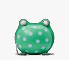 Kate Spade Lily Sonnet Polka Dot 3D Crossbody Bag Mini Purse Green FROG NWT