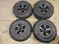 SET OF 4 OEM BEADLOCK WHEELS RIMS 14" YAMAHA YXZ 1000 YXZ1000 4/110 TIRE BALLS (For: Yamaha Rhino 450)