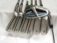 Used TaylorMade SIM Max OS Iron Set 5-AW KBS Max Stiff Flex Steel Shafts 5-gw