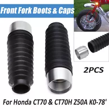 Front Fork Boots & Aluminum Caps Set For Honda Z50 Z50R CT70 CT70H 1969-1971 (For: 1969 Honda Z50A)