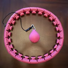 Weighted Hula Hoop Pink Weighted Fit Hoop for Adults Weight Loss 24 Section