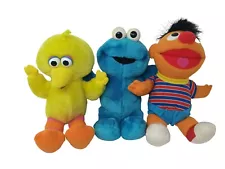 Vintage Tickle Me Ernie Cookie Monster Big Bird 1996 Tyco Set Of 3 Rare Working