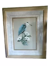 Art LaMay BLUE & TRICOLORED HERON TOPAZ Ltd Ed Signed & Number Print - Framed