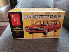 Original Issue AMT 1964 Chevelle Station Wagon 3 in 1 Model Kit Unbuilt 1/25