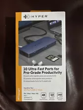 Hyper 10 Port Dual HDMI USB-C Hub For Dual Monitors & M1 & M2 Mac/PC/Chromebook