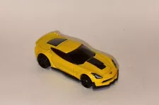 HOT WHEELS Loose Corvette C7 Z06 (Yellow) (Black PR5 Hub Wheels)