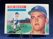 1956 Topps Baseball Card Jim Brady #126 Detroit Tigers (white back)