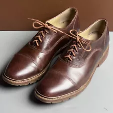 Frye Men’s 10.5 D Oxford Brown All Leather Shoes Rubber Lug Soles