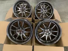 18x9.5 +35 Aodhan DS02 5x100 Hyper Black Wheels (Used Set)