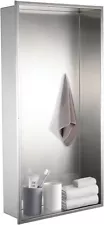 Stainless Steel Shower Niche 24" X 12",No Tile Needed Recessed Shower Shelf