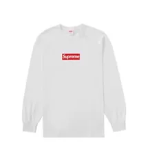 Supreme L/S Box Logo Red on White - Medium - Brand New