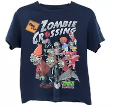 Plants vs Zombies Boy's XL 14/16 Zombie Crossing T-Shirt Dark Blue