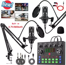 Podcast Equipment Bundle Home Studio Recording Kit Music Mixer Headphones BM-800