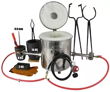 LSMIITTH 16 KG Dual Burner Gas Metal Melting Furnace Kit Forge Crucible Tongs