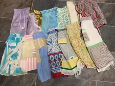 vintage aprons handmade lot 13 organza cotton pockets trim