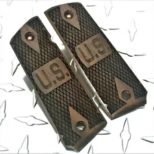 WW2 G.I. Classic - Walnut 1911 Grips Full Size / Commander Ambi Safety Cut