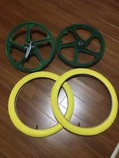 SUPER RARE WATERMELON GREEN 80’s BMX MAG WHEELS