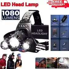 DanForce Headlamp. USB Rechargeable LED Head Lamp. Ultra Bright CREE 1080 Lumen