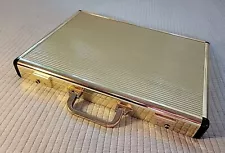 UNIQUE Vintage GOLD Aluminum Metal BRIEFCASE by METONI made In West Germany RARE