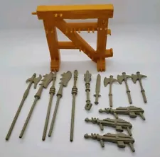 MOTU Masters of Universe Castle Grayskull Weapons Rack and Weapons Lot