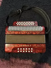 Hohner Corona II GCF Accordion Red Excellent Condition ￼