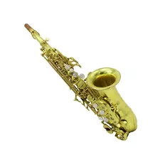 Eastern music pro use curved soprano saxophone original brass unlacquered w/case