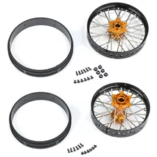 Pro-Line 1/4 Pro-Spec Alum V2 Bead Front / Rear Wheels Black/Gold (2) Promoto-MX