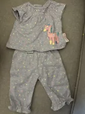 Bitty Baby Cuddly Giraffe Lavender Pajamas Pants Top For Dolls