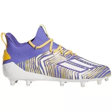 Adidas Adizero 10.0 Zubaz Yellow Purple Football Cleats Mens 11.5 46 Vikings LSU