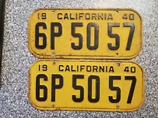 1940 California License Plates, Original, DMV Clear Guaranteed