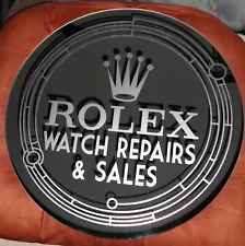 Art Deco ROLEX Watch Repairs and Sales Advertising Mirror Sign Glass