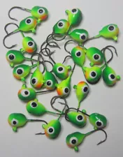 25 Floating Jig Heads Chartreuse/Green/Orange #4 Walleye baits and rigs